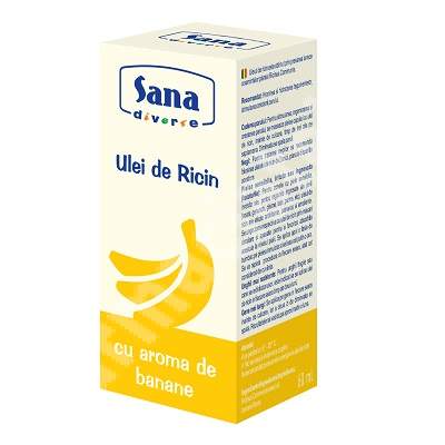 Ulei de ricin cu aroma de banana, 60 ml, Sana