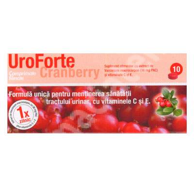 Uroforte cu Vitamina C, E si Cranberry, 10 comprimate, Kwizda