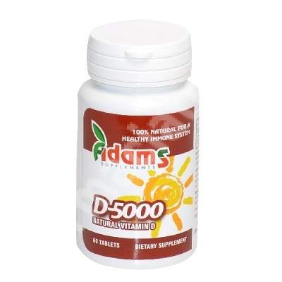 Vitamina D-5000, 60 tablete, Adams Vision