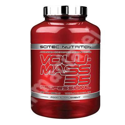 Volumass 35 Professional cu triplu aroma de ciocolata, 2.950 g, Scitec Nutrition