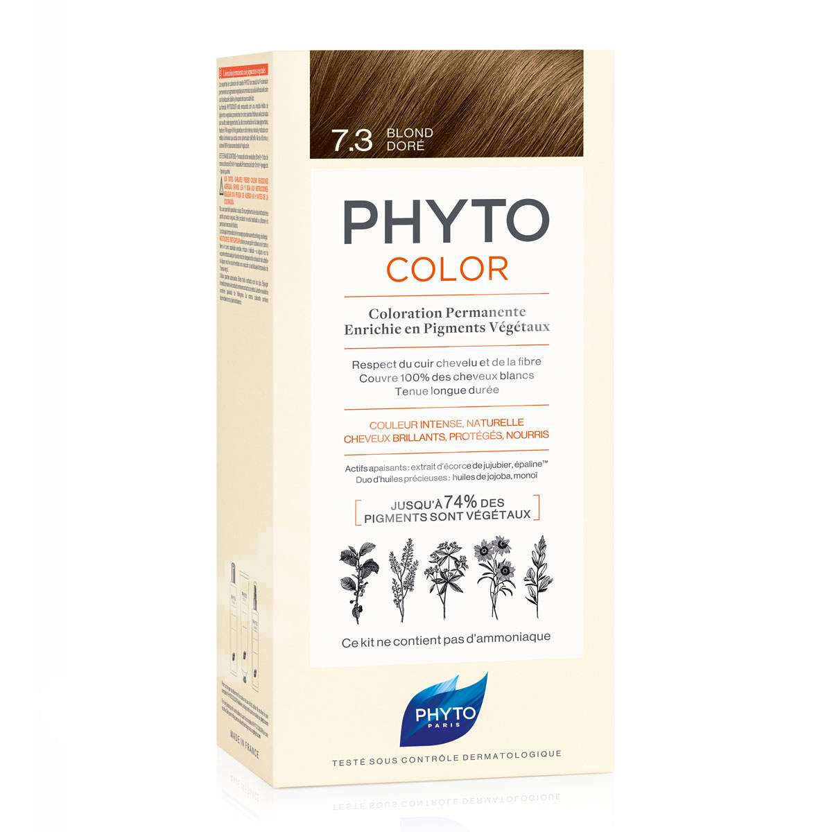 Vopsea de par Golden Blonde 7.3 blond auriu Phytocolor, 50 ml, Phyto