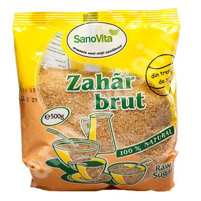 Zahar brut din trestie, 500 g, Sanovita