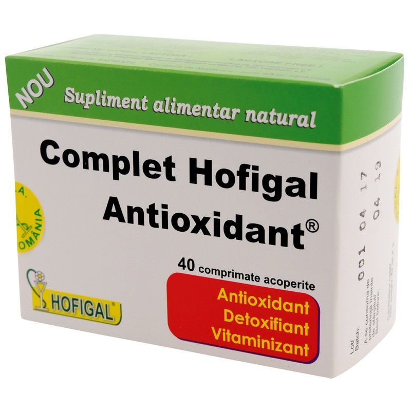 Complet antioxidant, 40 comprimate, Hofigal