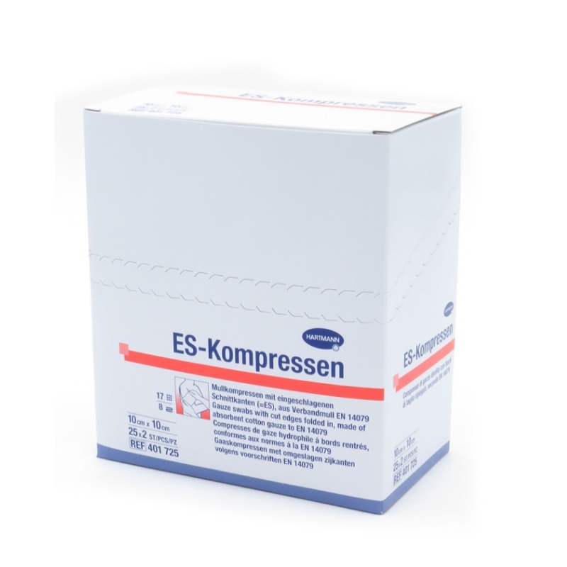 Comprese clasice din tifon ES-KOMPRESSEN 10cm x 10cm x 25 bucati (401735), Hartmann