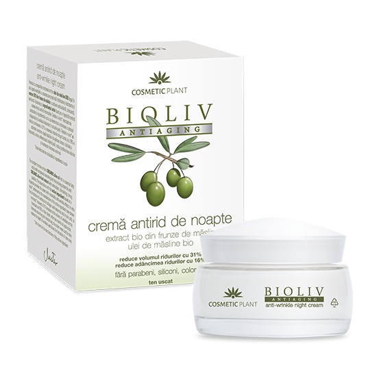 Crema antirid de noapte Bioliv Antiaging, 50 ml, Cosmetic Plant