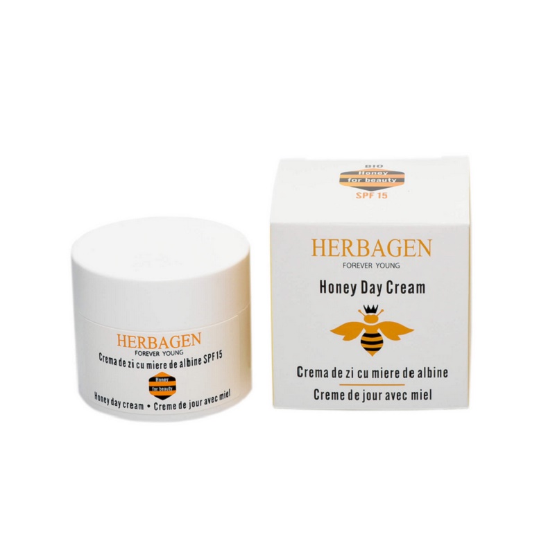 Crema de zi SPF 15 cu miere de albine, 50g, Herbagen