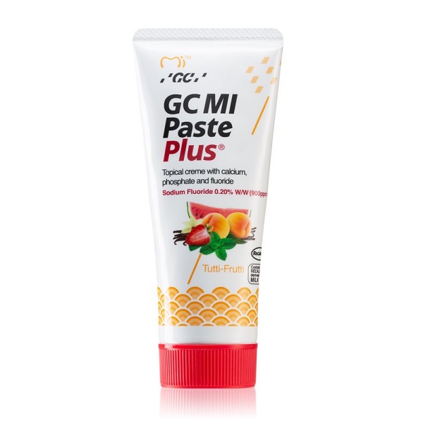 Crema dentara topica remineralizanta pe baza de apa cu aroma de Tutti Frutti Mi Paste Plus, 40 g, GC