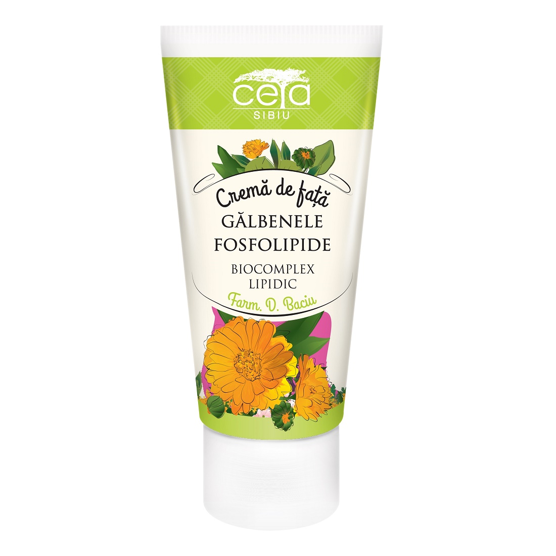 Crema de fata cu extract de galbenele si fosfolipide, 50 ml, Ceta Sibiu