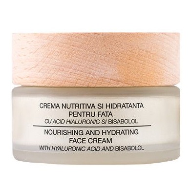 Crema nutritiva si hidratanta pentru fata cu acid hialuronic si bisabolol , 50ml, Nuca Organic