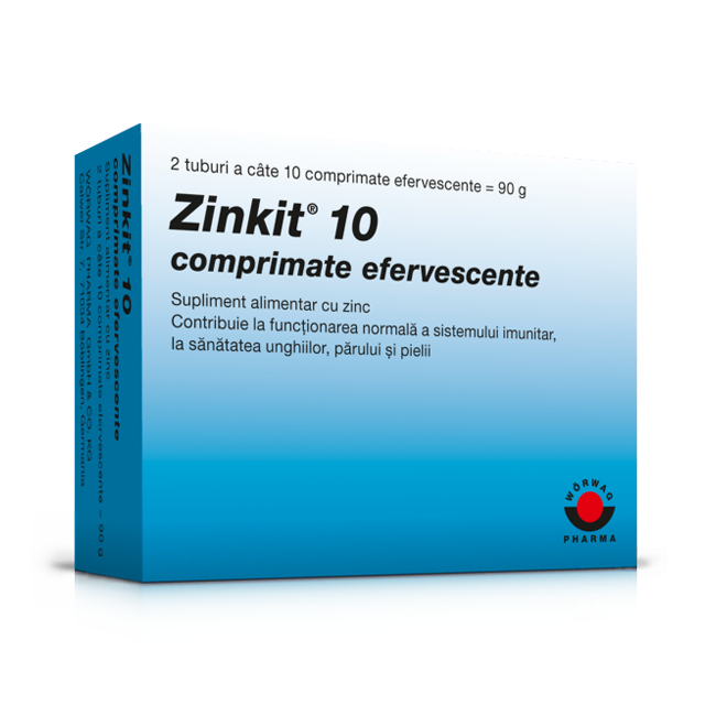 Zinkit 10, 20 comprimate efervescente, Worwag Pharma