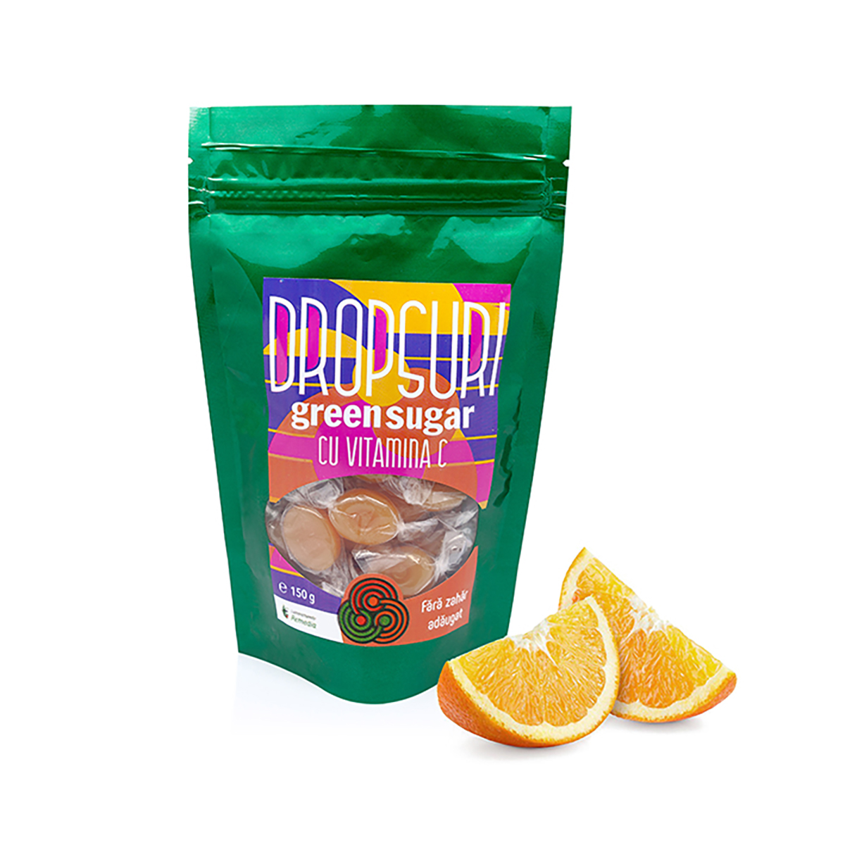 Dropsuri cu Green Sugar si Vitamina C, 150g, Remedia