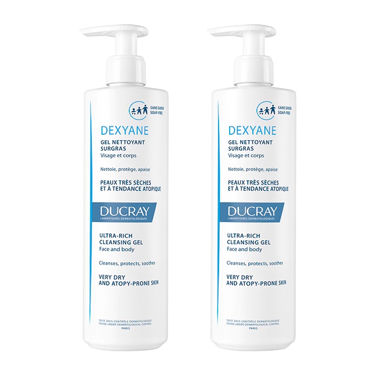 Pachet Gel de curatare ultra-nutritiv Dexyane Ducray, 400 ml + 400 ml, Ducray