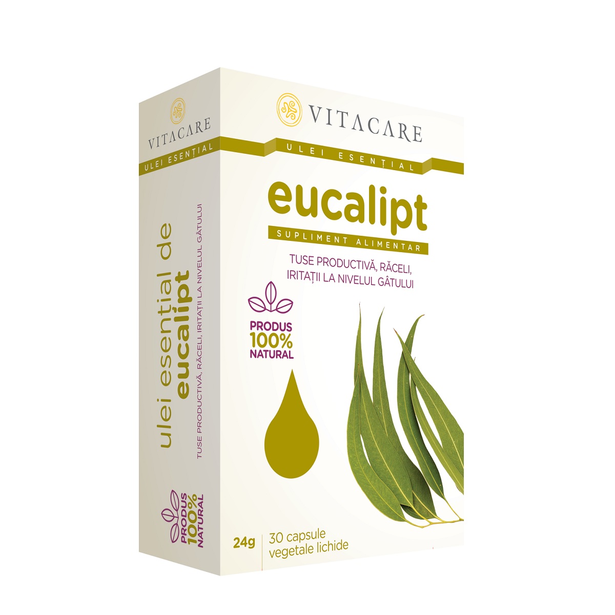 Ulei esential de Eucalipt, 30 capsule, Vitacare