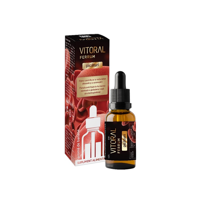 Vitoral Ferrum picaturi, 30 ml, Vitalogic