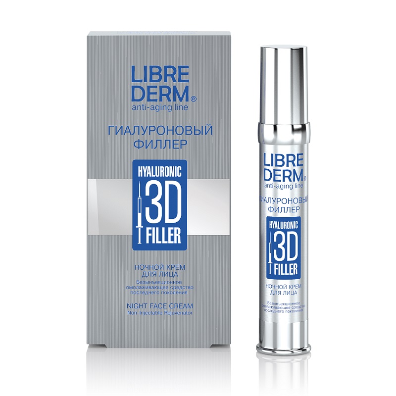 Crema de noapte anti-imbatranire pentru fata Hyaluronic Filler, 30ml, Libre Derm