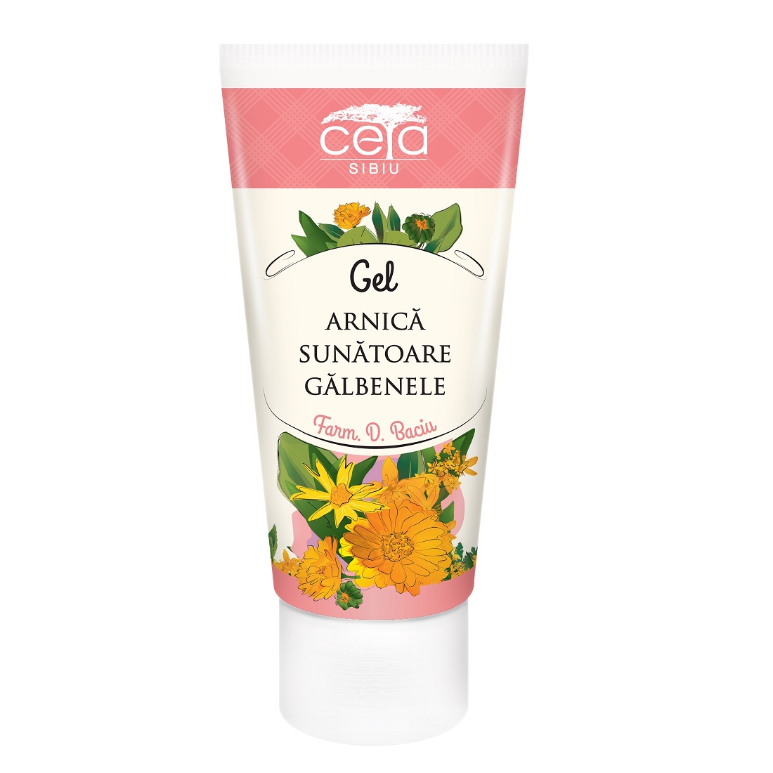 Gel cu extracte de arnica, sunatoare si galbenele, 50 ml, Ceta Sibiu