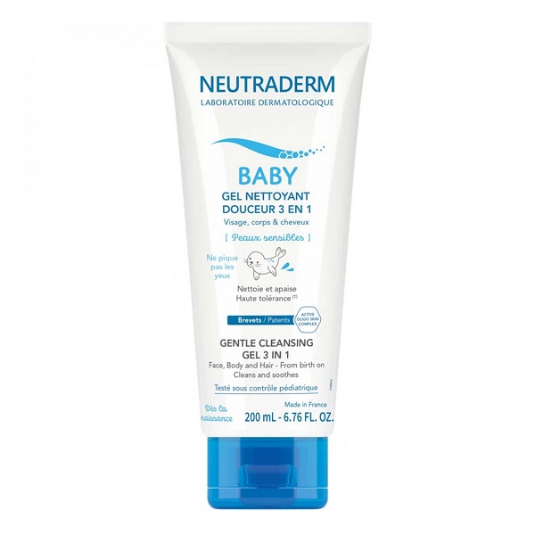 Gel de curatare delicata 3 in 1 Baby, 200 ml, Neutraderm