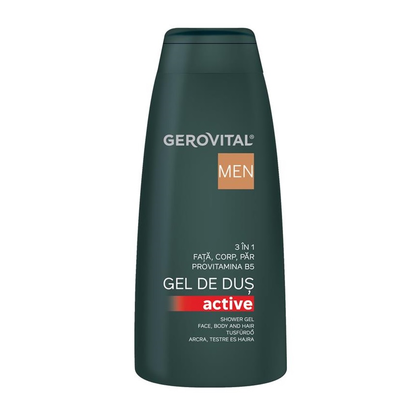 Gel de dus 3 in 1 Active H3 Men, 400 ml, Gerovital