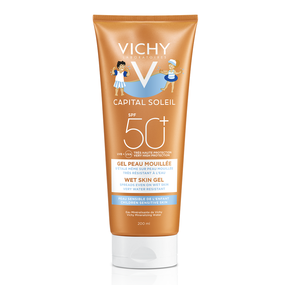 Gel pentru copii rezistent la apa cu SPF 50+ Capital Soleil, 200 ml, Vichy