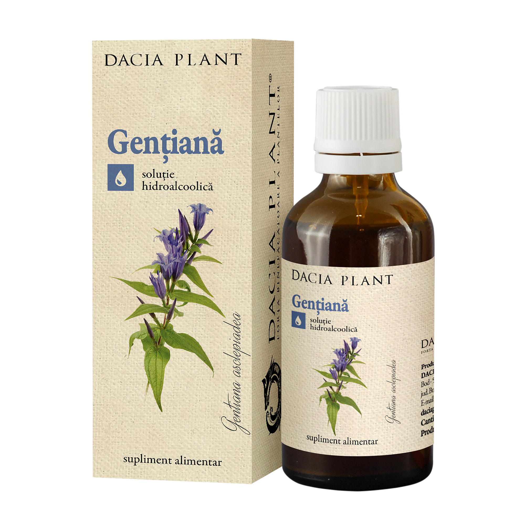 Tinctura de Gentiana, 50 ml, Dacia Plant