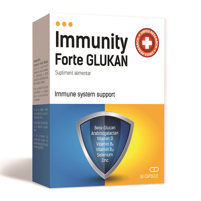 Supliment pentru sistemul imunitar Glukan Immunity Forte, 30 capsule, Mba Pharma