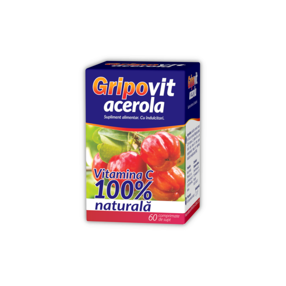 Gripovit Acerola, 60 comprimate de supt, Zdrovit