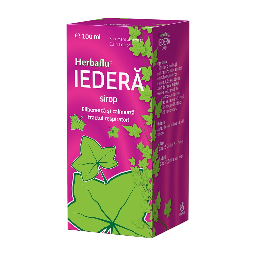 Herbaflu Iedera sirop, 100 ml, Biofarm