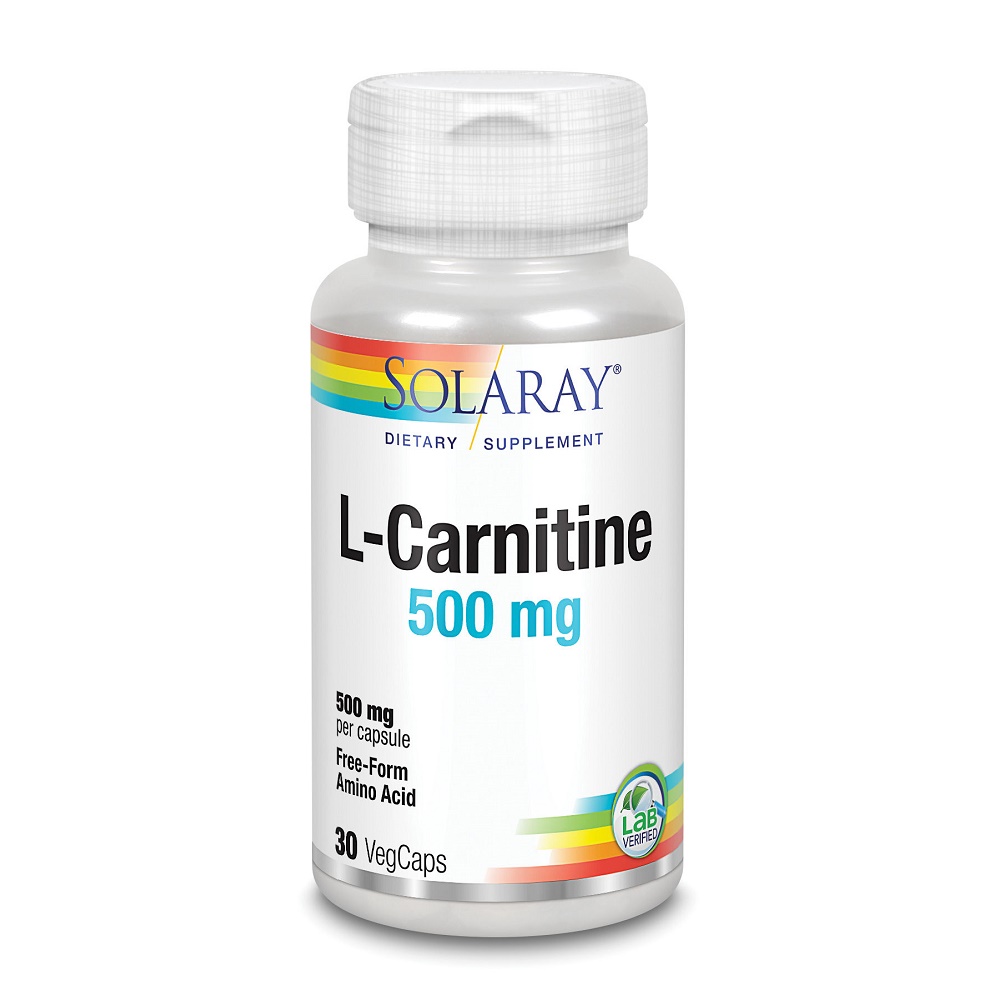 L-Carnitine 500mg Solaray, 30 capsule vegetale, Secom