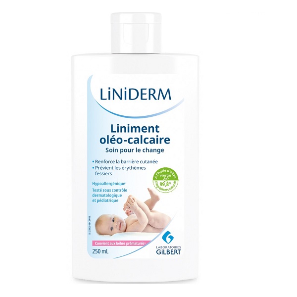 Liniment Oleo-calcaros pentru curatarea zonei scutecului Liniderm, 250 ml, Gilbert