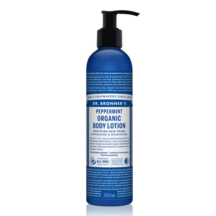 Lotiune pentru corp si maini cu menta, 240 ml, Dr. Bronner's