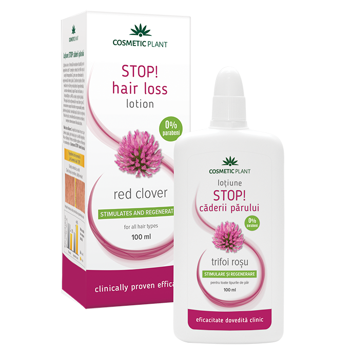 Lotiune Stop! caderii parului cu trifoi rosu, 100 ml, Cosmetic Plant