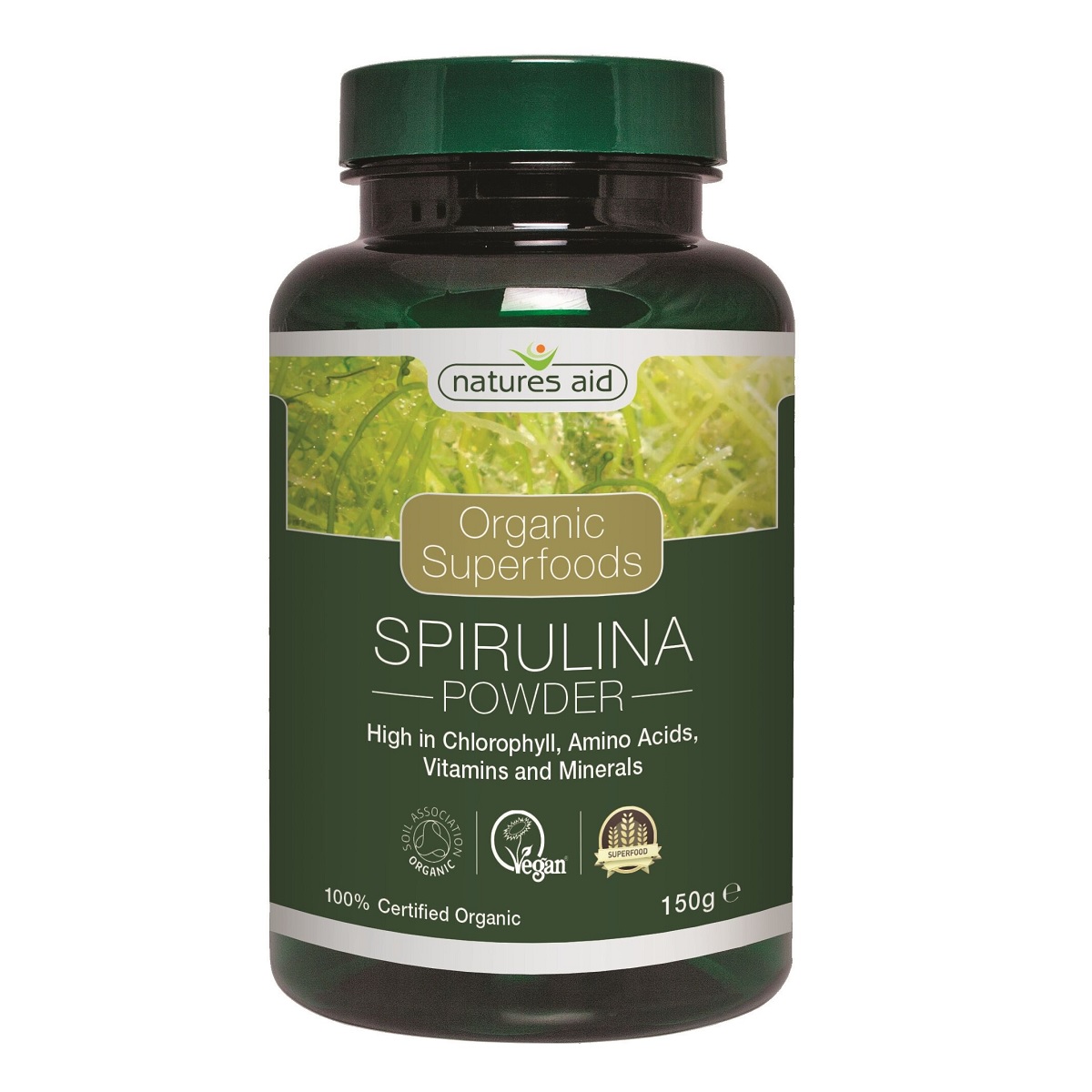 Pudra de spirulina organica, 150 g, Natures Aid