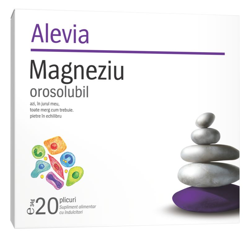 Magneziu orosolubil, 20 plicuri, Alevia