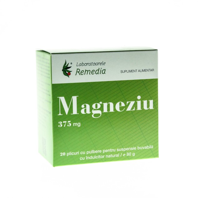 Magneziu 375mg, 20 plicuri, Remedia