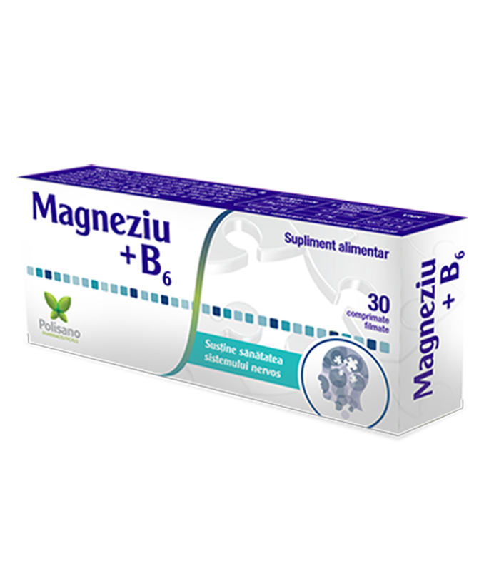 Magneziu + Vitamina B6, 30 comprimate, Polisano