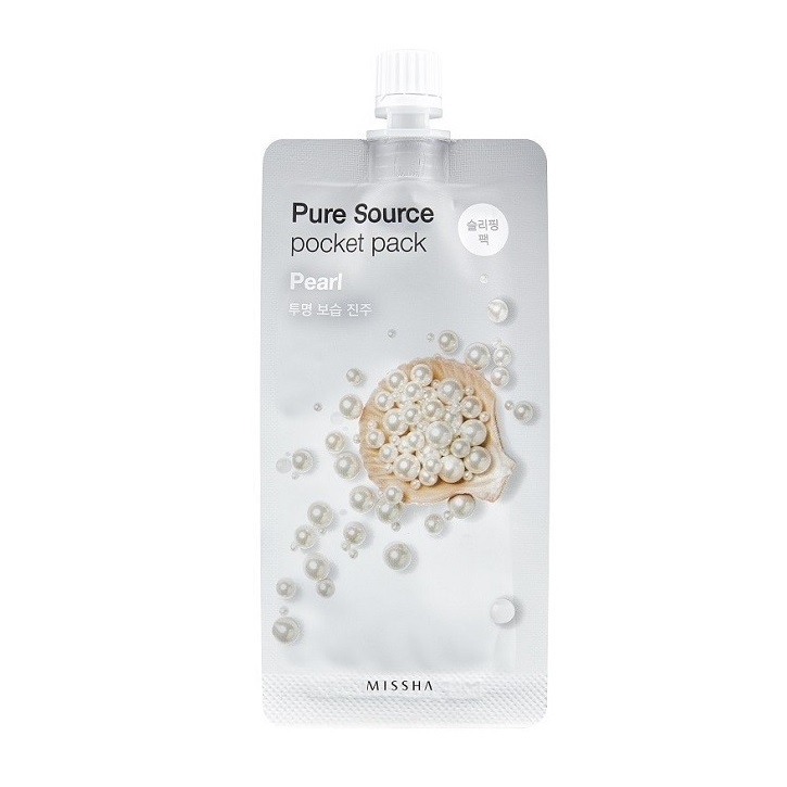 Masca de noapte cu extract de perla pentru luminozitate Pocket Pack, 10 ml, Missha