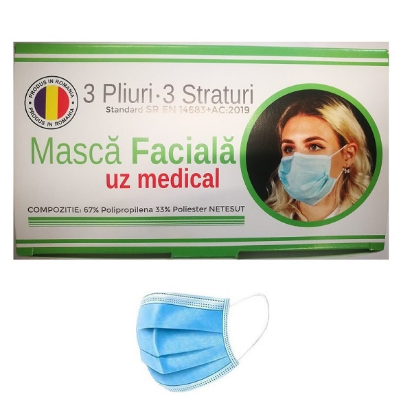 Masca faciala pentru uz medical, 50 bucati, Ann Reeves