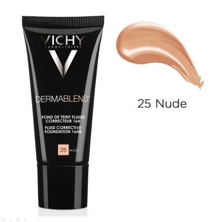 Fond de ten corector fluid rezistenta 16h ten normal sau uscat Nuanta 25 Nude Dermablend, 30 ml, Vichy