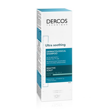 Sampon ultra calmant pentru par gras si normal Dercos Ultra Soothing, 200 ml, Vichy