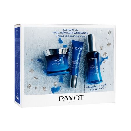 Pachet Blue Techni Liss Crema crono-catifelanta pentru zi, 50 ml + Ser crono-volumizator concentrat, 30 ml + Gel crono-catifelant pentru ochi, 15 ml, Payot