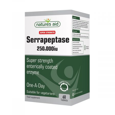 Serrapeptase, 250.000 iu, 60 comprimate, Natures Aid