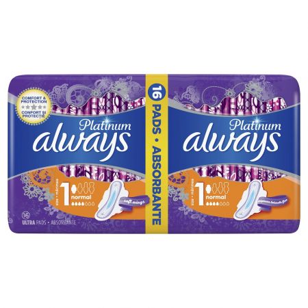 Absorbante Always Platinum Ultra Normal, 16 bucati, P&G