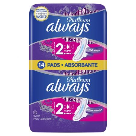 Absorbante Always Platinum Ultra Super, 14 bucati, P&G