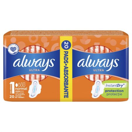 Absorbante Always Ultra Normal, 20 bucati, P&G