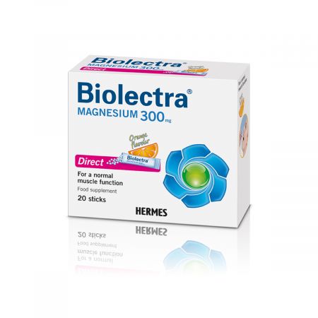 Biolectra Magneziu 300 mg Direct cu aroma de portocala, 20 plicuri, Hermes