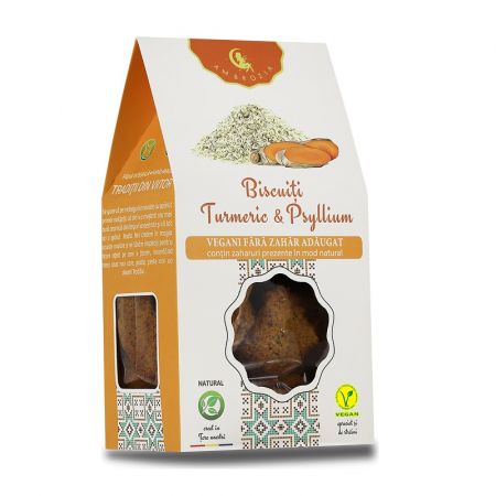 Biscuiti cu turmeric si psyllium, 150 g, Hiper Ambrozia