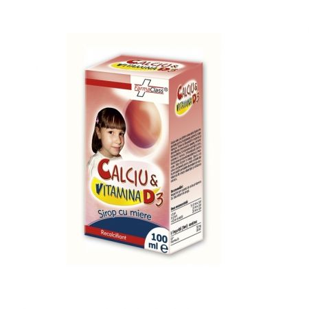 Calciu si vitamina D3 sirop, 100 ml, FarmaClass