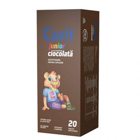 Cavit Junior ciocolata, 20 tablete, Biofarm