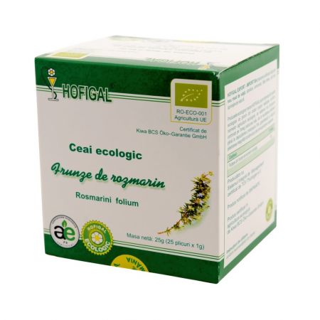 Ceai Ecologic frunze de rozmarin, 25 plicuri, Hofigal