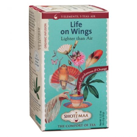 Ceai Bio cu fenicul, cardamom, portocale Elements Life on Wings Lighter than Air, 16 plicuri, Shoti Maa